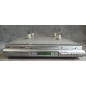 Sony Under Cabinet CD Clock Radio ICF-CDK50 Mega Bass Kitchen Timer No Remote